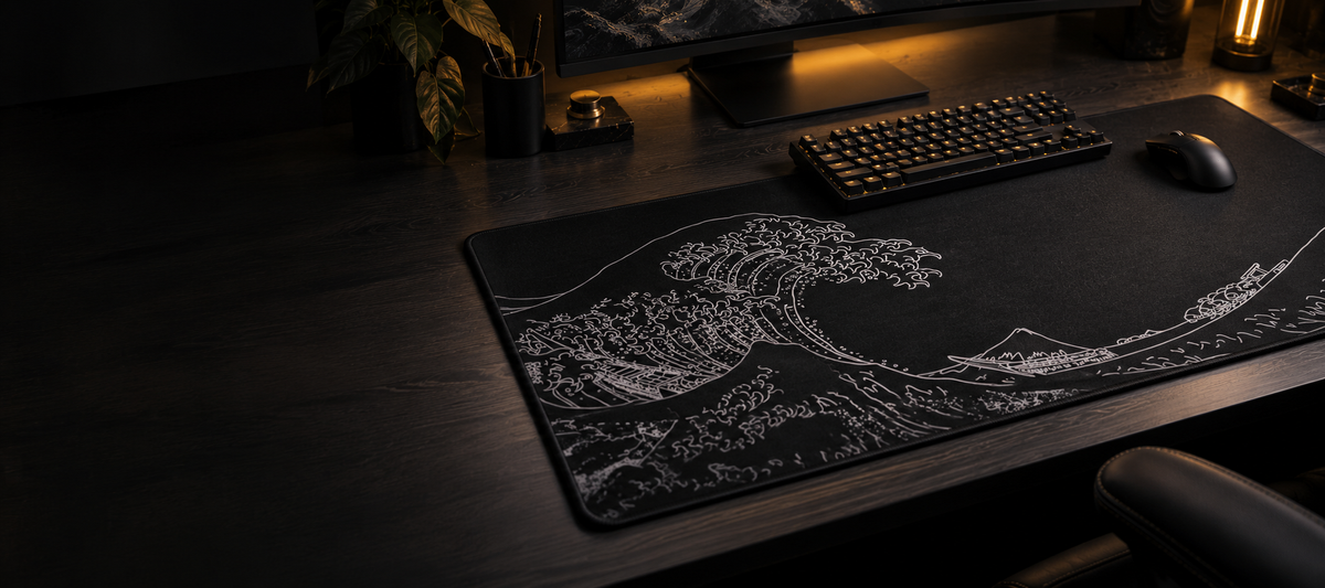The Great Wave premium desk mat by Hystar