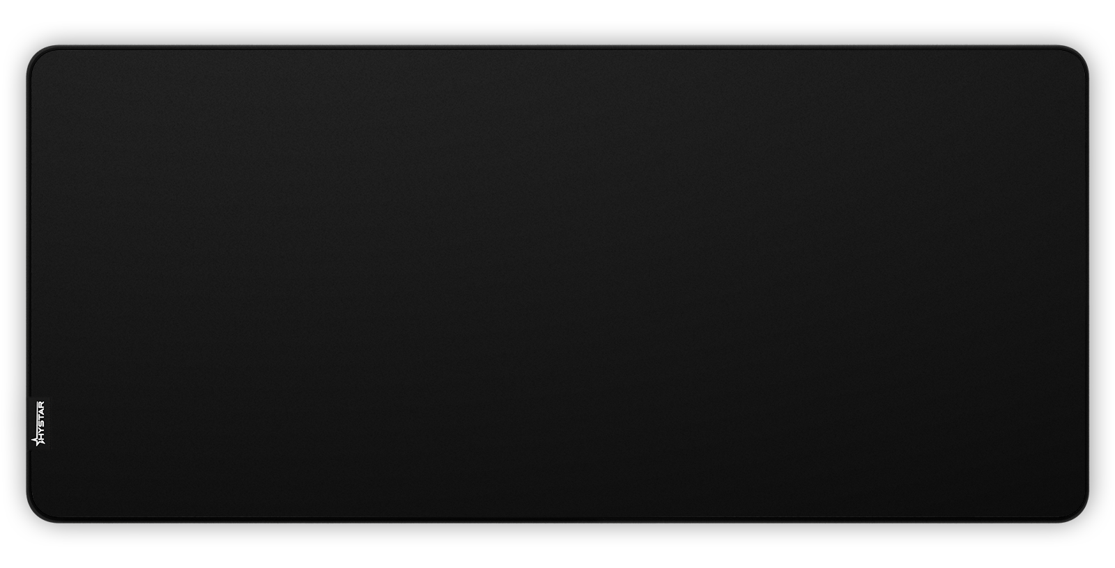 Hystar Classic deskmat in Black, top-down view of the full print. Black XXL (36