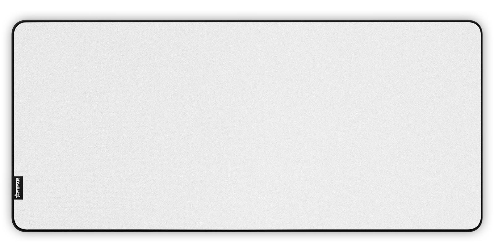 Hystar Classic deskmat in White, top-down view of the full print. White XXL (36" x 16"), White XXXL (45" x 20")