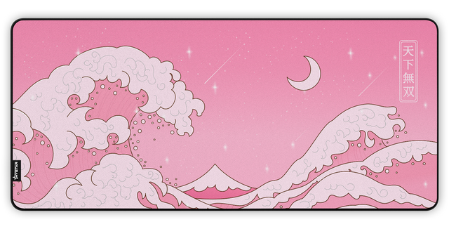 Kawaii Wave gaming desk mat
