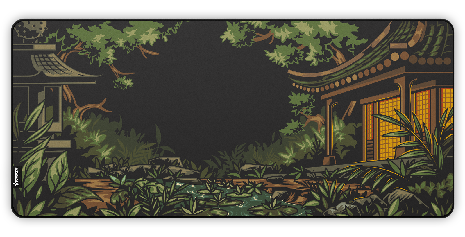 Hystar Midori deskmat, top-down view of the full print