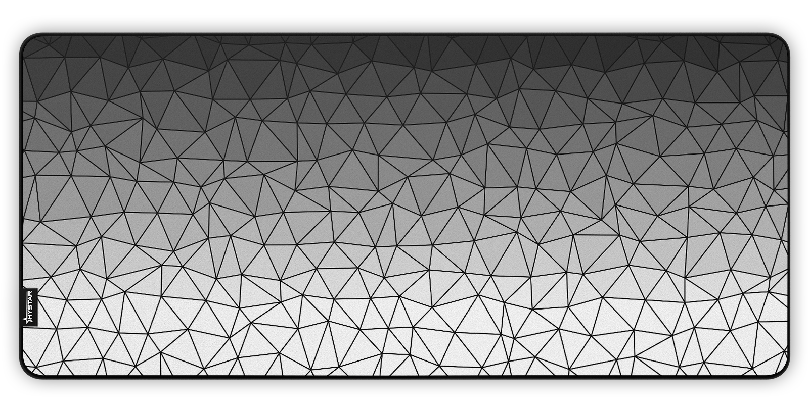 Hystar Poly deskmat in White, top-down view of the full print. White XXL (36