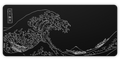 Hystar The Great Wave deskmat in Black, top-down view of the full print. Black XXL (36