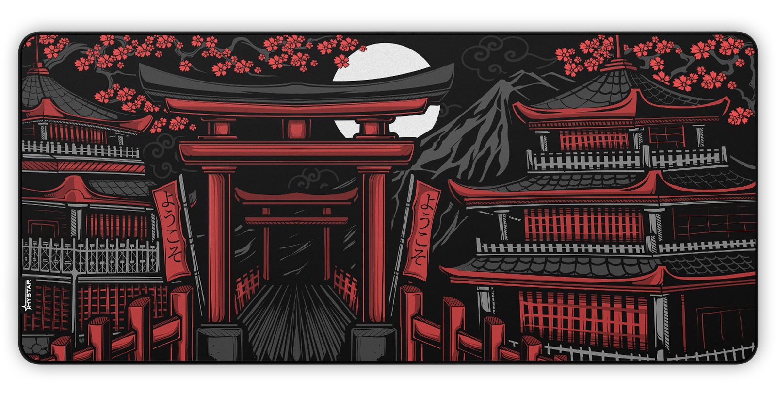Hystar Zen deskmat, top-down view of the full print