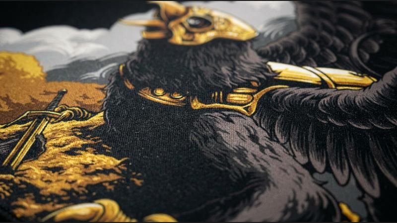 Griffin dye-sublimated print close-up