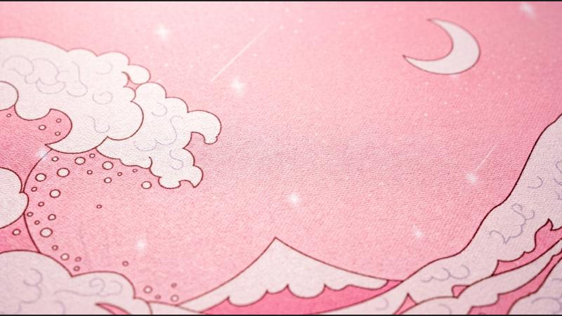 Kawaii Wave dye-sublimated print close-up