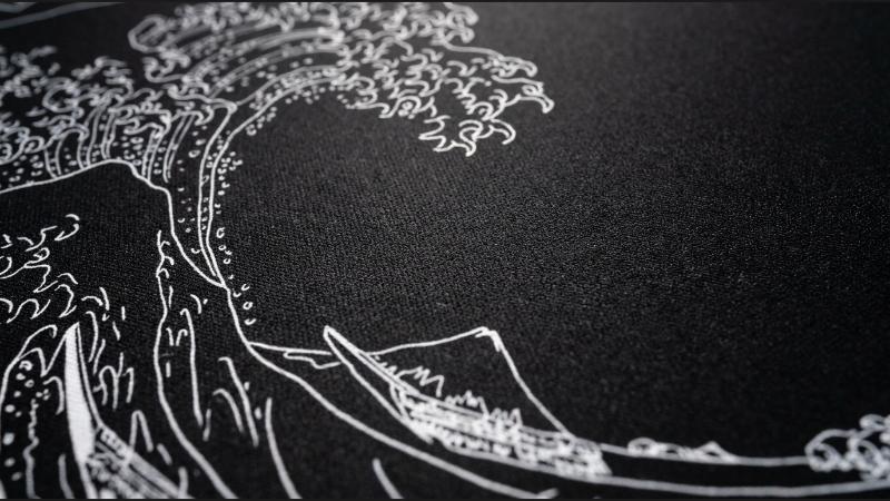 The Great Wave Black dye-sublimated print close-up