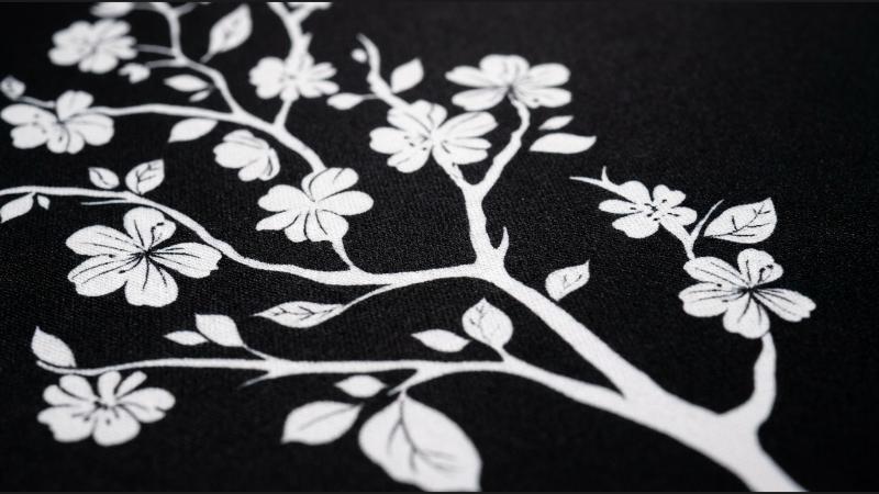Yin Yang dye-sublimated print close-up